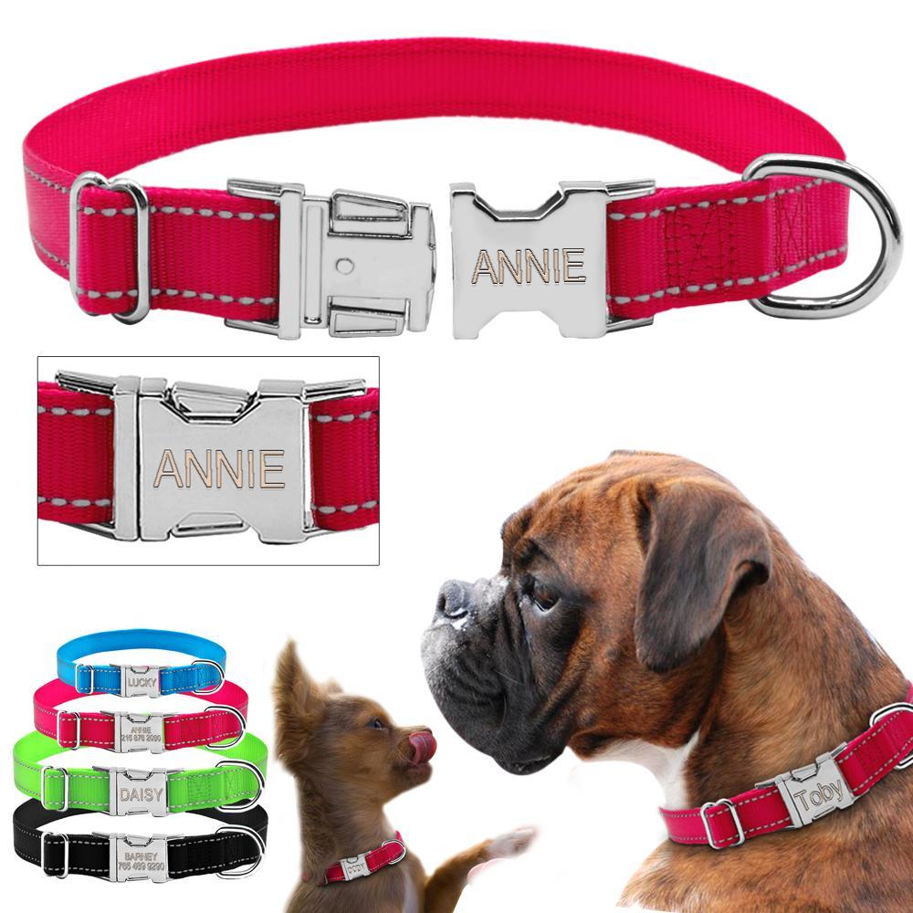 Reflective Nylon Easy On Dog Harness - Optional Engraving