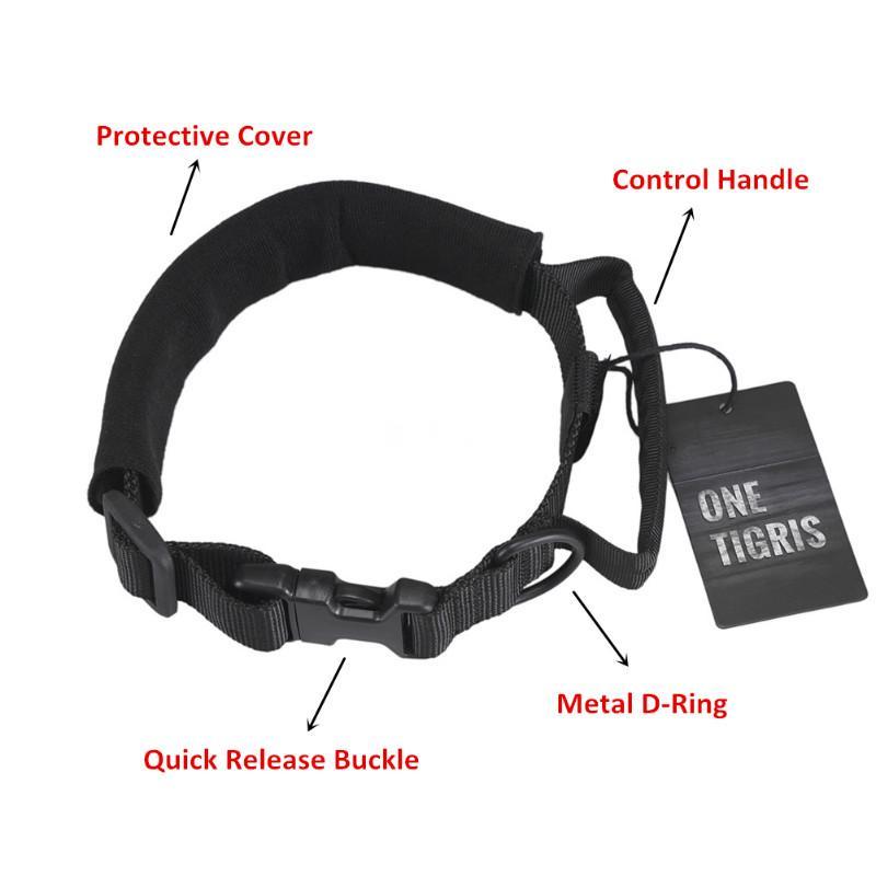 Tactical Dog Collar with Handle & Buckles-DogsTailCircle