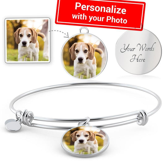Your DOGS photo on this luxury bangle-DogsTailCircle
