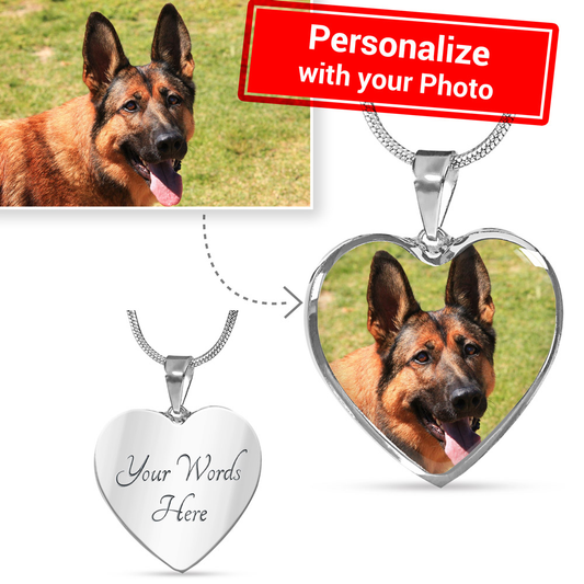 Your Dog on this Luxury Necklace with Heart Pendant-DogsTailCircle