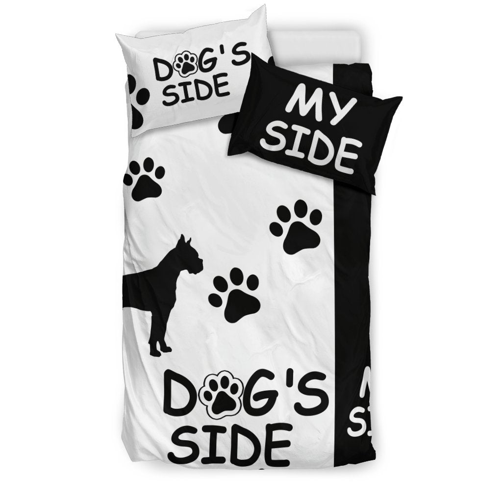 Boxer Duvet Cover Set "Dog's Side, My Side"-DogsTailCircle