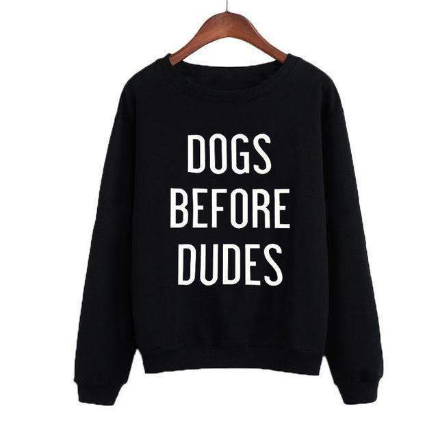 Women's 'Dogs Before Dudes' Sweatshirt-DogsTailCircle