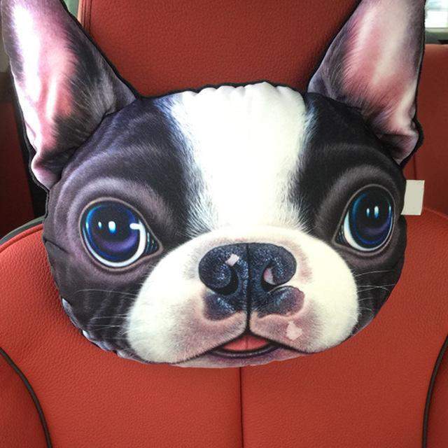 3D Printed Dog Face Car Headrest Pillow-DogsTailCircle