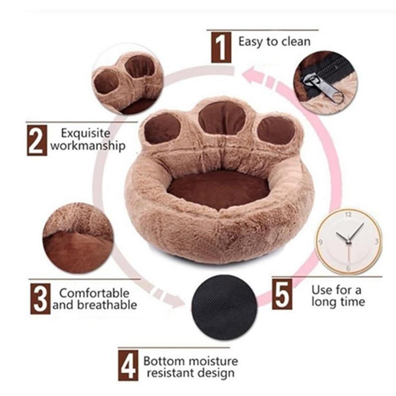 Comforting Fleece Paw Shaped Dog Bed-DogsTailCircle