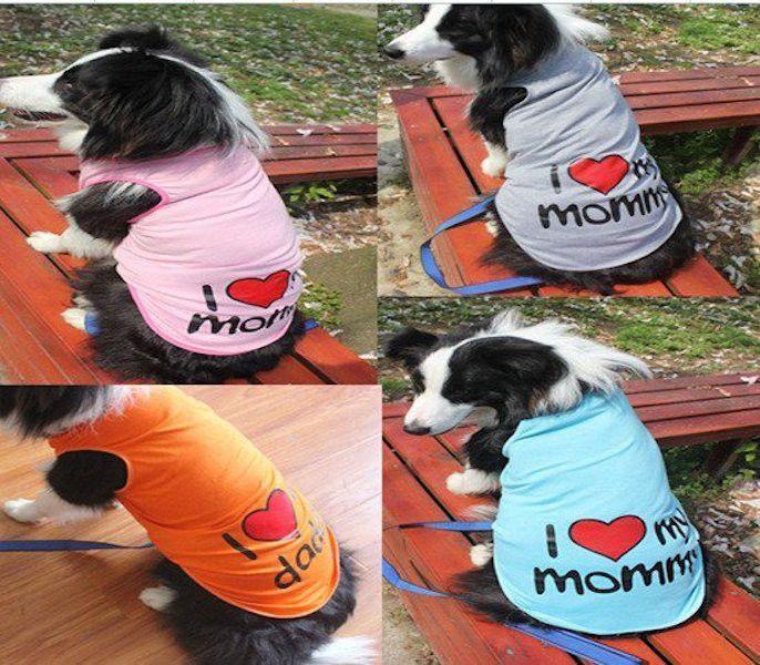 Cute Medium/Large Dog Vest I Love My Mommy Daddy-DogsTailCircle
