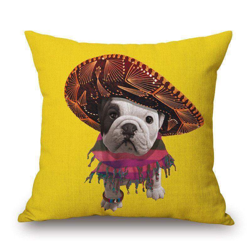 Decorative Puppy Bulldog Cushion Pillow Cover-DogsTailCircle