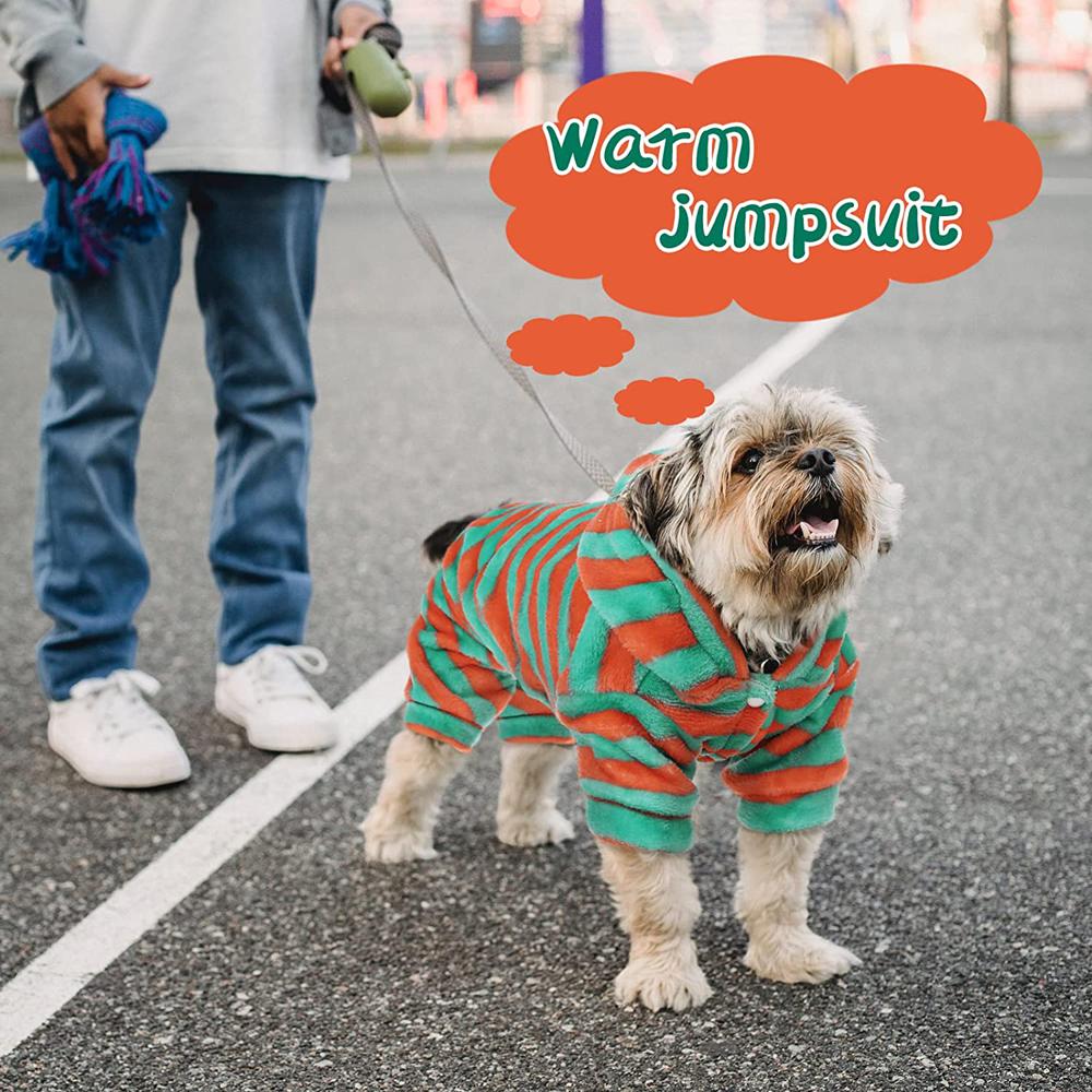 Dog Fleece Warm Winter Hoodie Pajamas for Small Dogs-DogsTailCircle