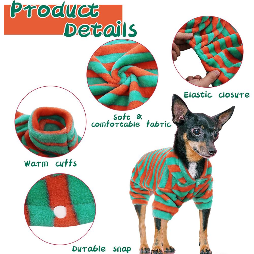 Dog Fleece Warm Winter Hoodie Pajamas for Small Dogs-DogsTailCircle