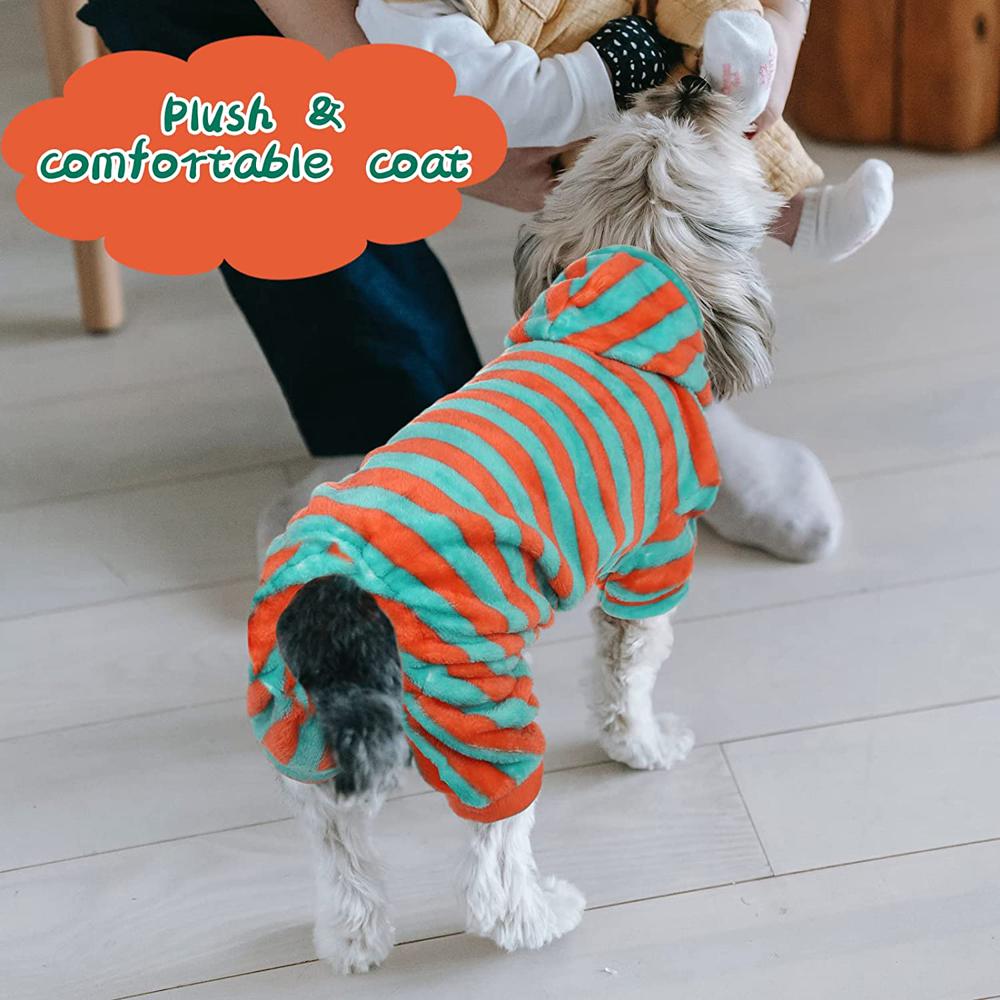 Dog Fleece Warm Winter Hoodie Pajamas for Small Dogs-DogsTailCircle