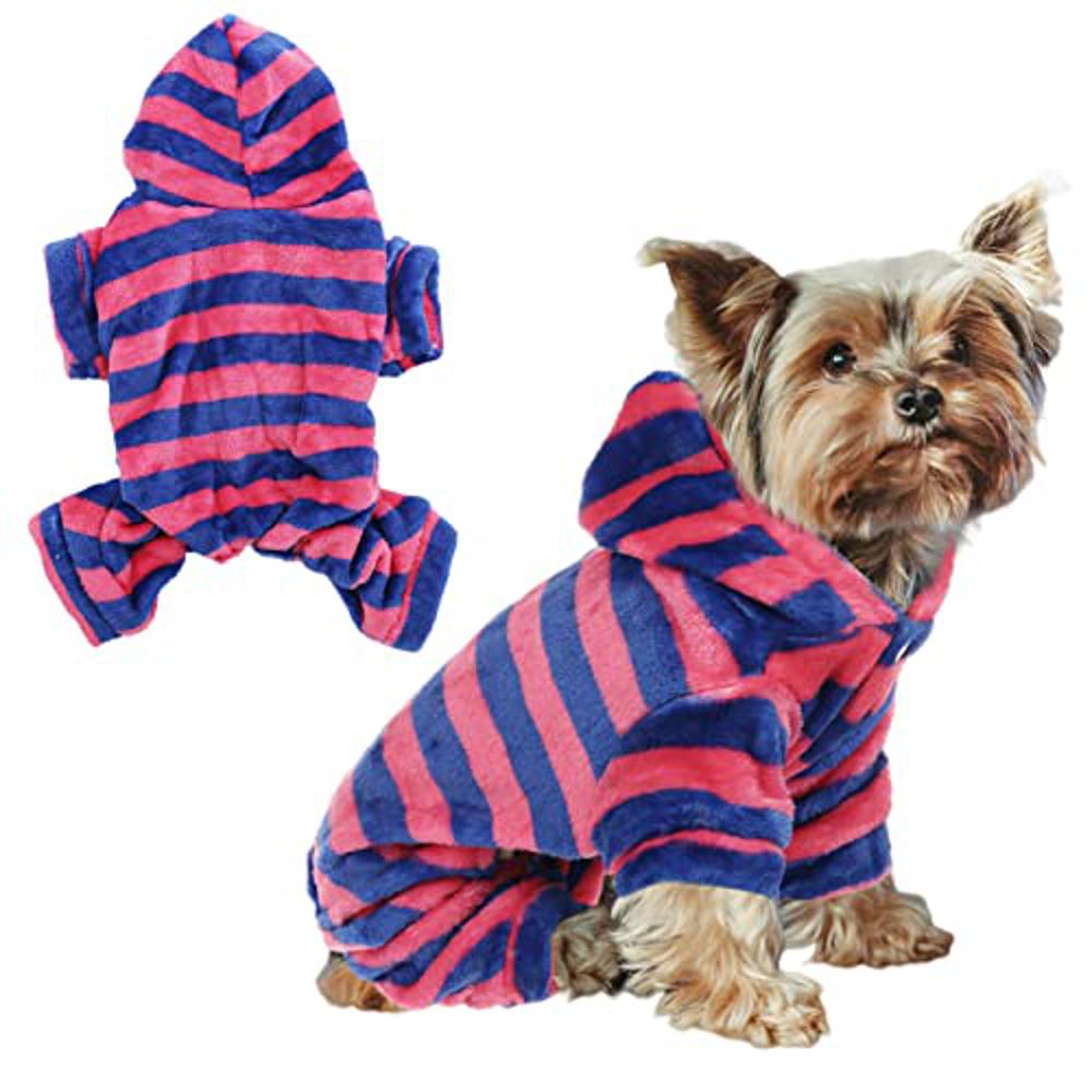 Dog Fleece Warm Winter Hoodie Pajamas for Small Dogs-DogsTailCircle