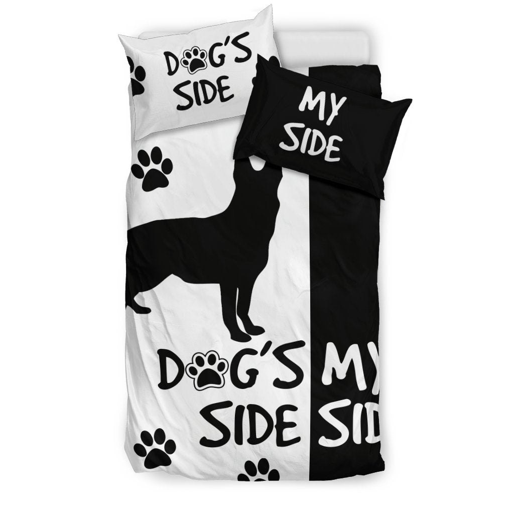 "Dog's Side, My Side" German Shepherd Duvet Cover-DogsTailCircle