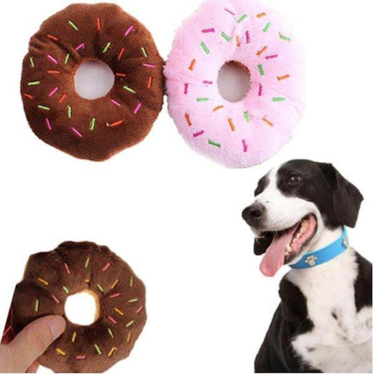 Fun Donut Squeaky Dog Toy (2 for 1)-DogsTailCircle