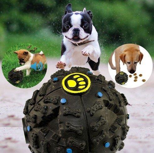 Interactive Squeaky Treat Dog Ball-DogsTailCircle