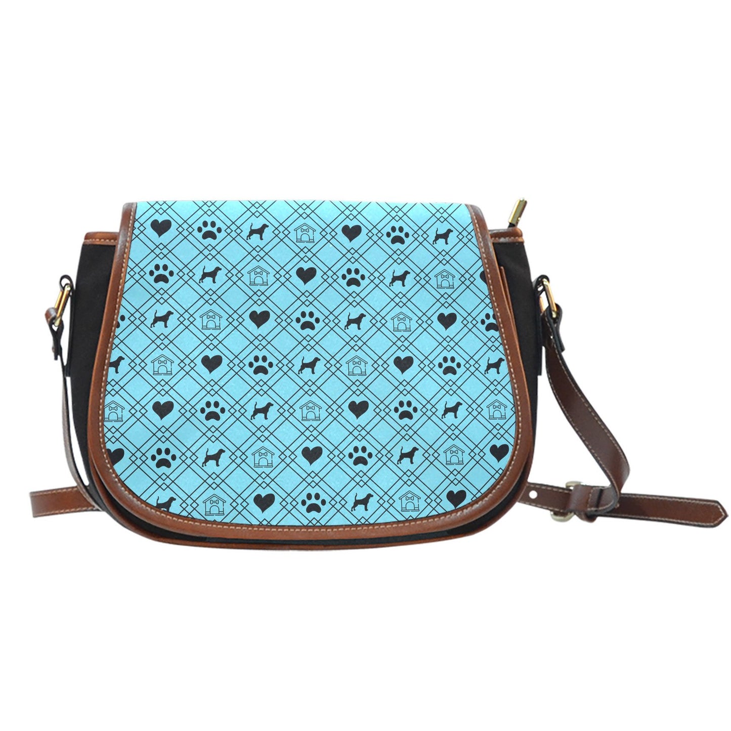 Light Blue Dog Lover Saddle Bag-DogsTailCircle