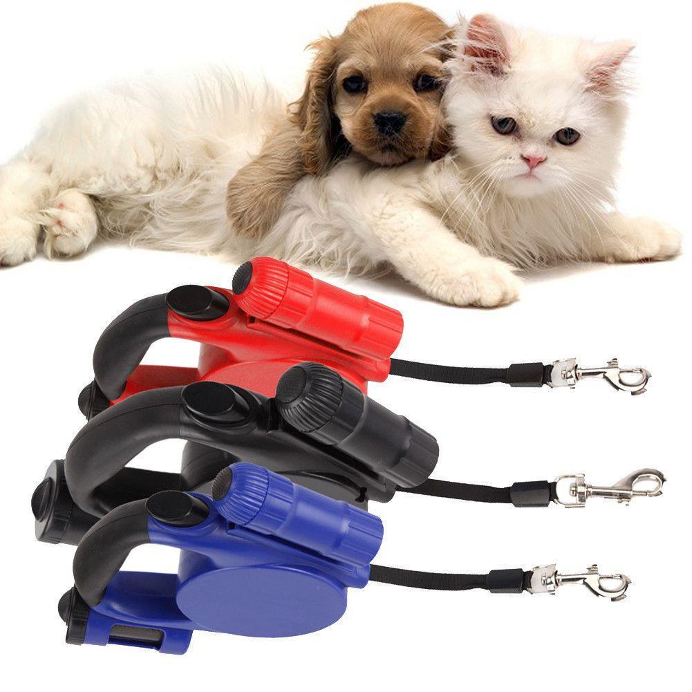 Retractable Dog Leash With LED Light Dog Waste Dispenser-DogsTailCircle