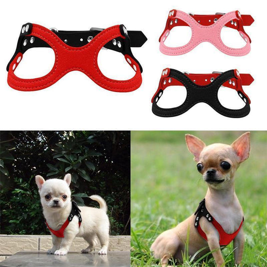 Soft Suede Adjustable Small Dog Harness-DogsTailCircle