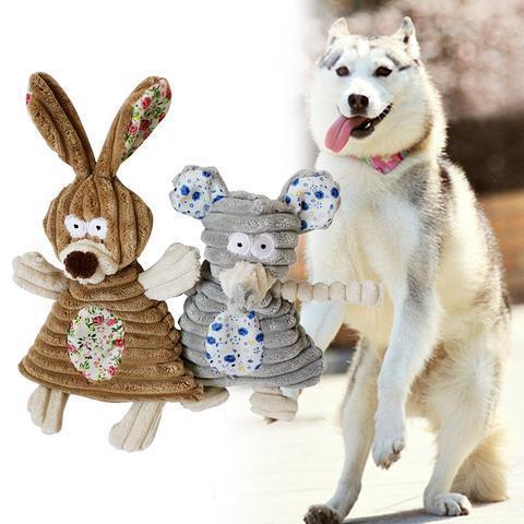 Squeaky Plush Rabbit Mouse Dog Toy-DogsTailCircle