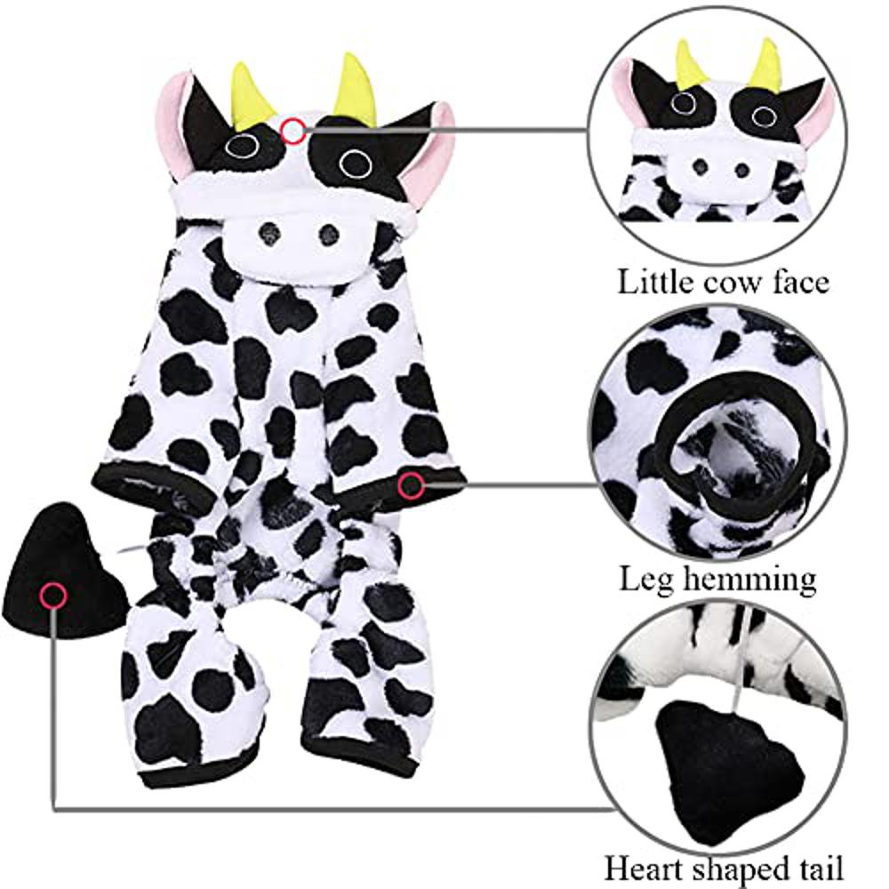 Warm Cow Moo Moo Outfit for Small Medium Dogs-DogsTailCircle