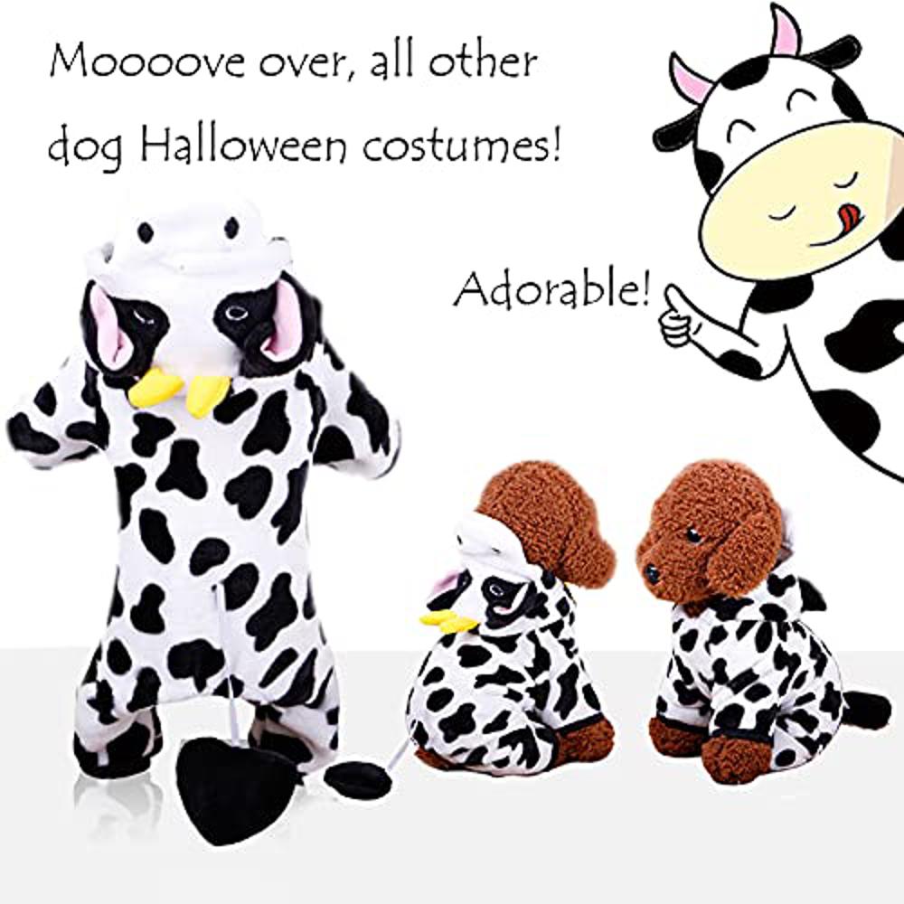 Warm Cow Moo Moo Outfit for Small Medium Dogs-DogsTailCircle