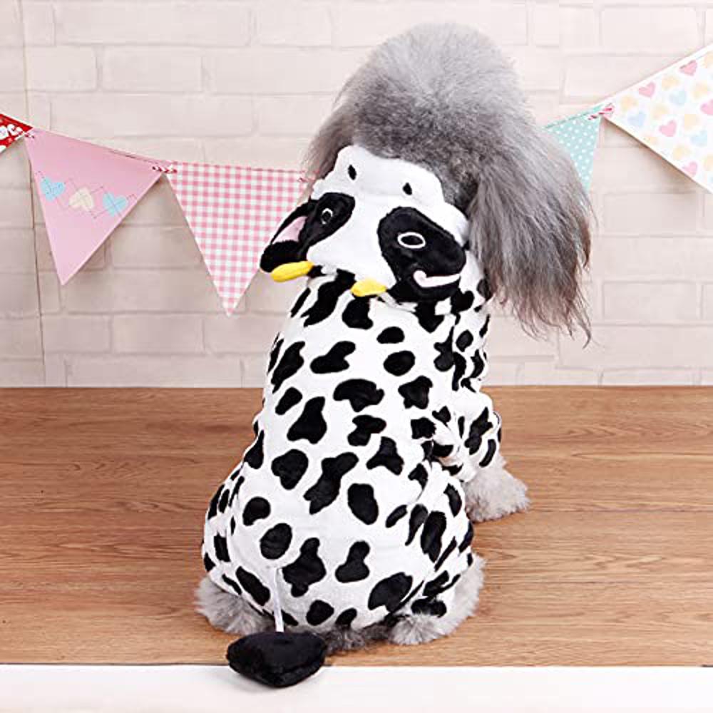 Warm Cow Moo Moo Outfit for Small Medium Dogs-DogsTailCircle