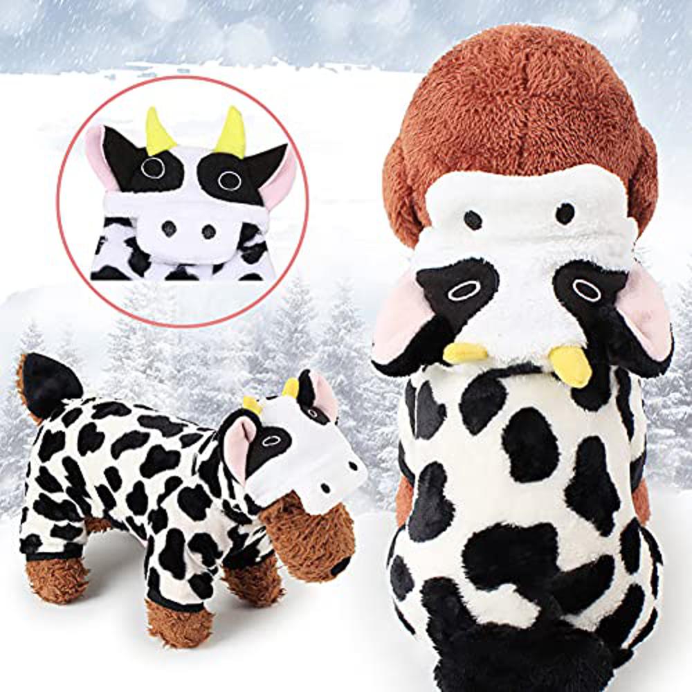 Warm Cow Moo Moo Outfit for Small Medium Dogs-DogsTailCircle