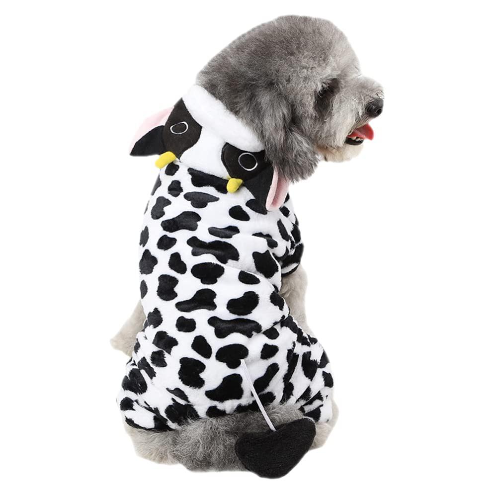 Warm Cow Moo Moo Outfit for Small Medium Dogs-DogsTailCircle