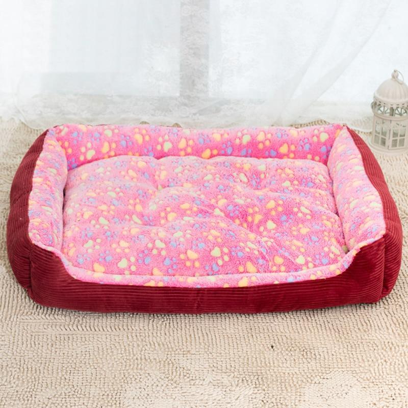 Warm Washable Corduroy Padded Dog Bed for Large Dogs-DogsTailCircle