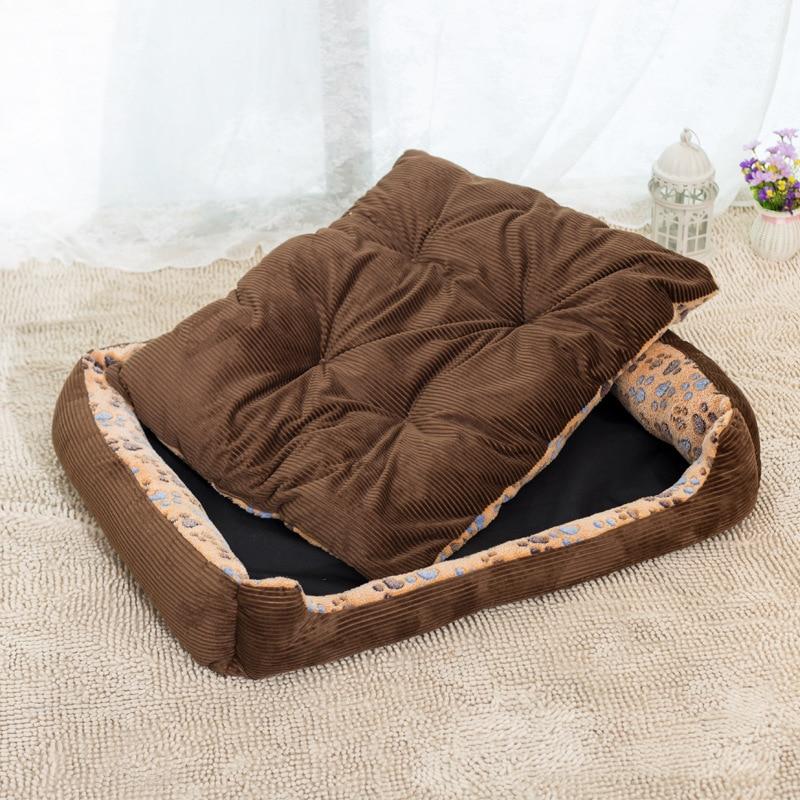 Warm Washable Corduroy Padded Dog Bed for Large Dogs-DogsTailCircle