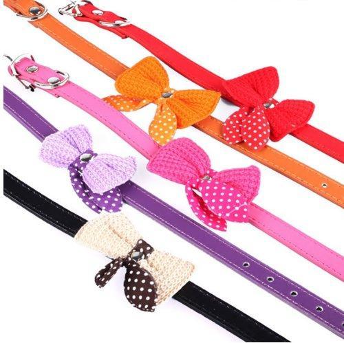 Adjustable Knitted Bowtie Dog Collar-DogsTailCircle