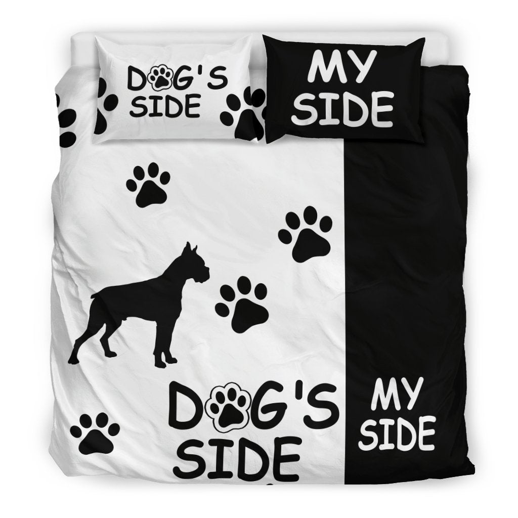 Boxer Duvet Cover Set "Dog's Side, My Side"-DogsTailCircle