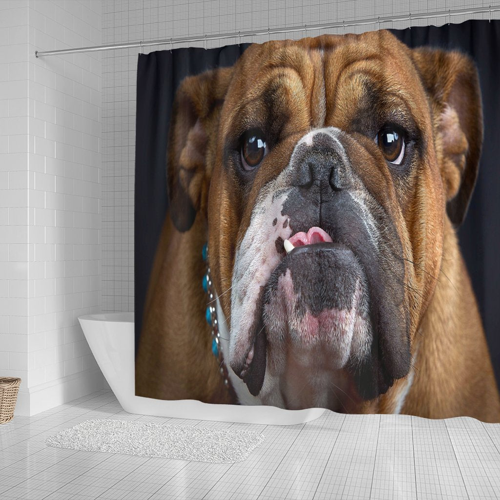 Bulldog Lovers Shower Curtain-DogsTailCircle