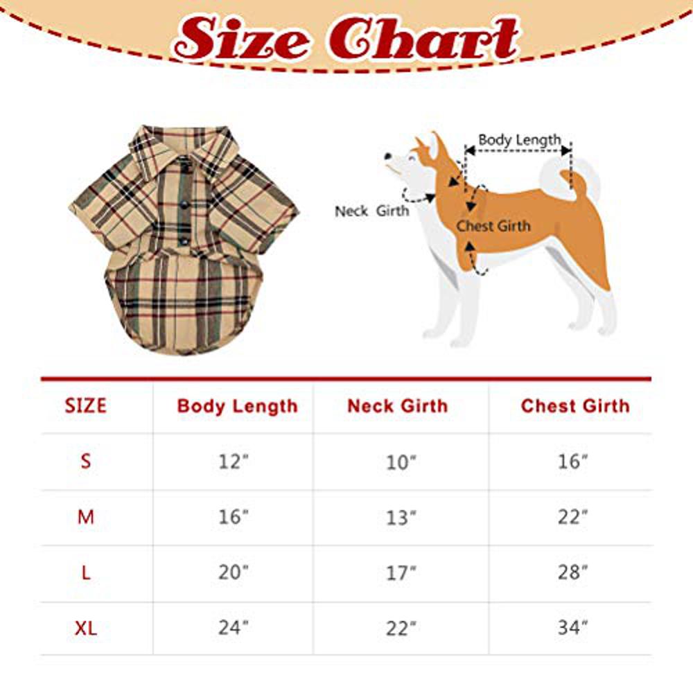 Cute Plaid Dog Shirt for Small Medium Large Dogs-DogsTailCircle