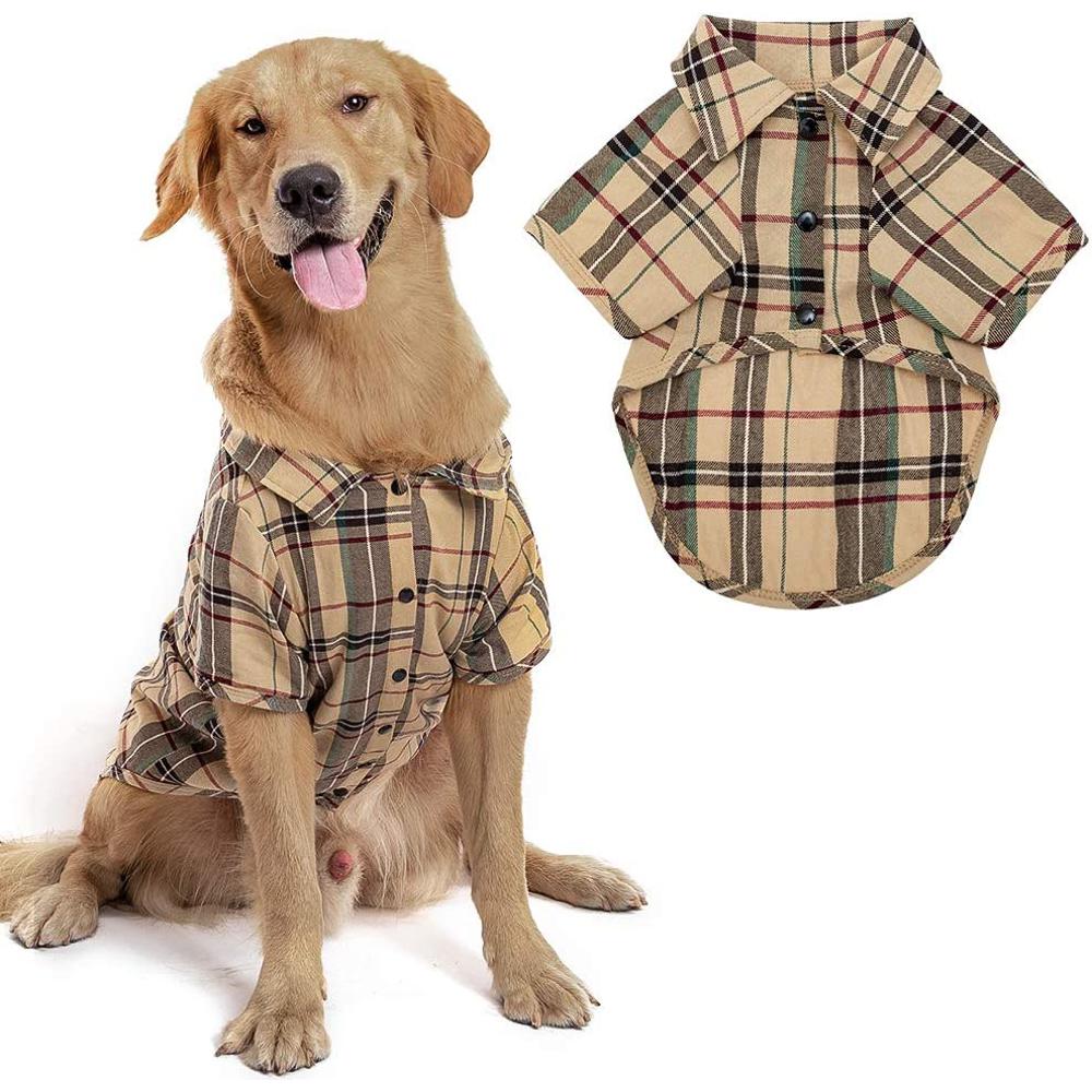 Cute Plaid Dog Shirt for Small Medium Large Dogs-DogsTailCircle