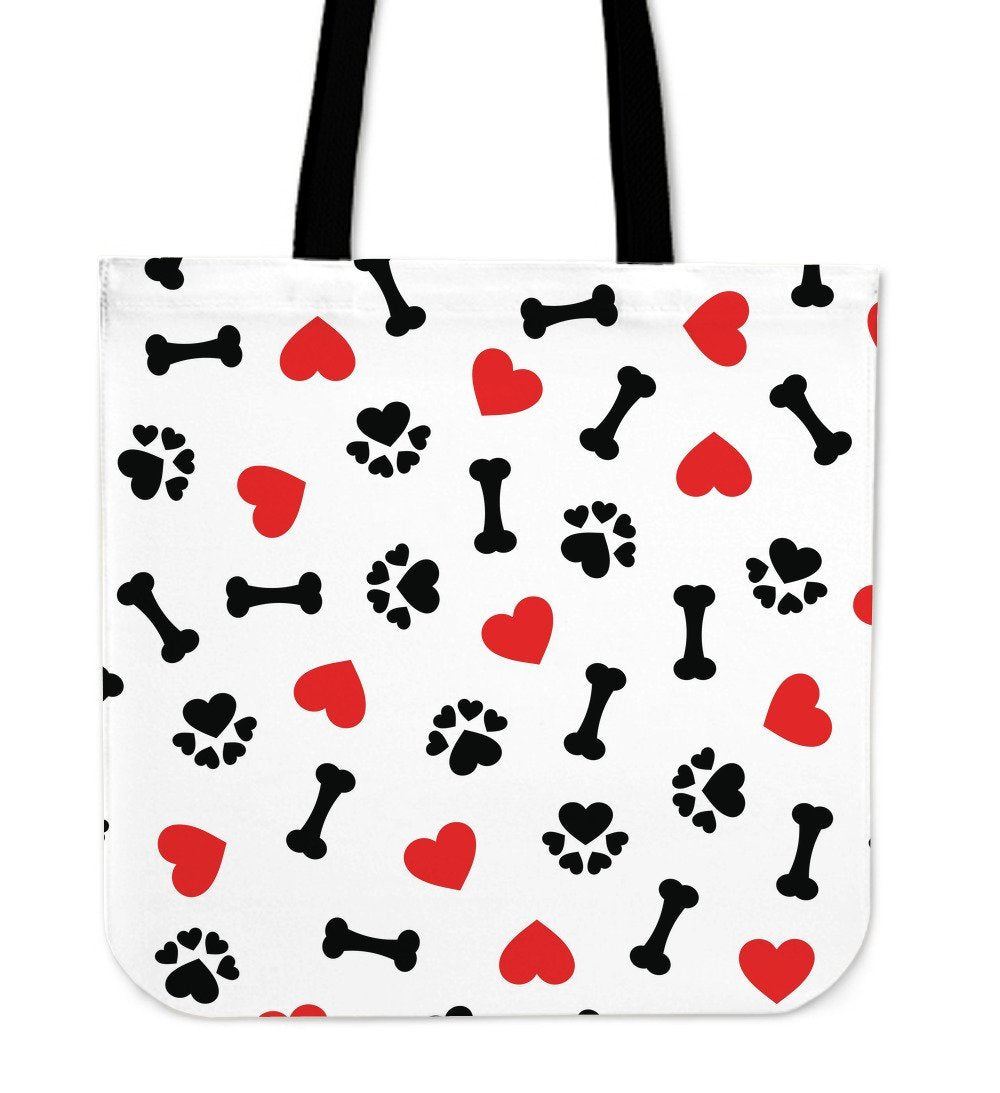 Dog Love Bone - Cotton Tote Bag-DogsTailCircle
