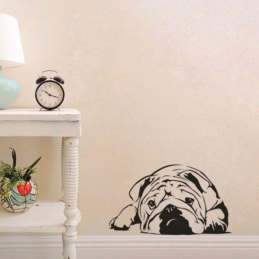 Lazy Bulldog Dog Vinyl Wall Art Decal-DogsTailCircle