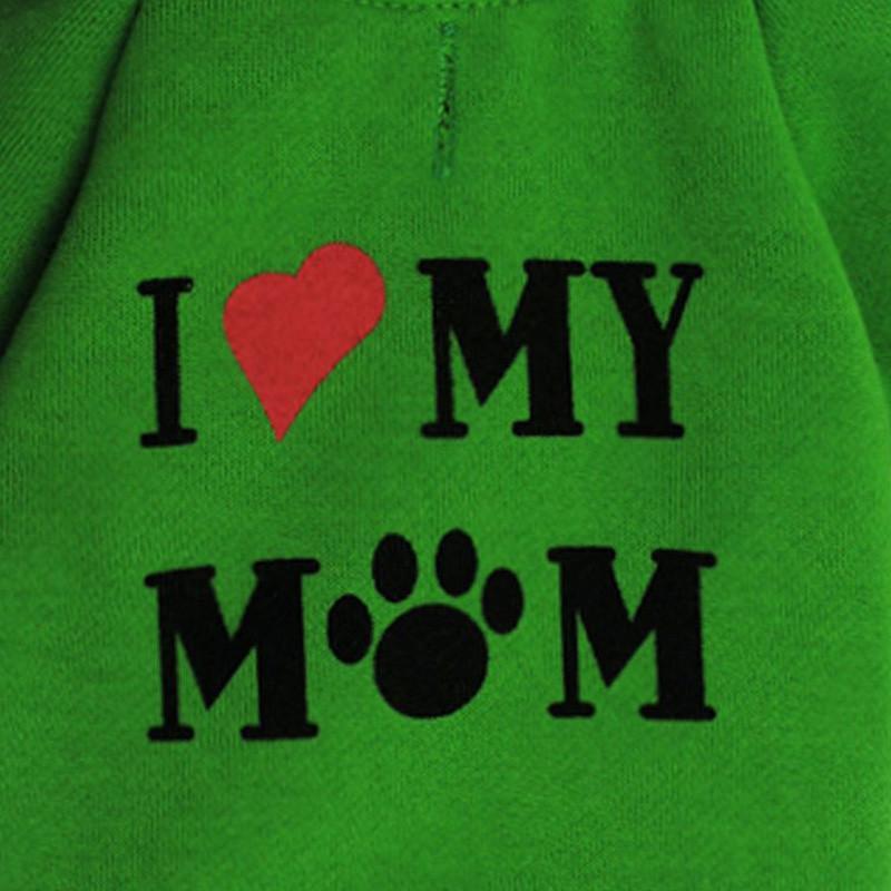 Warm 'I Love Mom' Dog Hoodie-DogsTailCircle