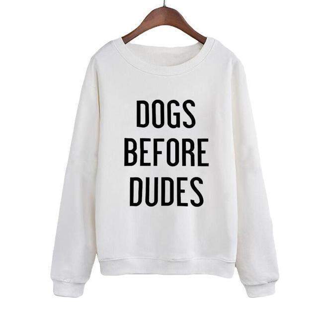 Women's 'Dogs Before Dudes' Sweatshirt-DogsTailCircle